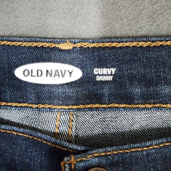 Old Navy Curvy Skinny Jeans Mid Rise Size 12 Long Dark Wash - Picture 3 of 7